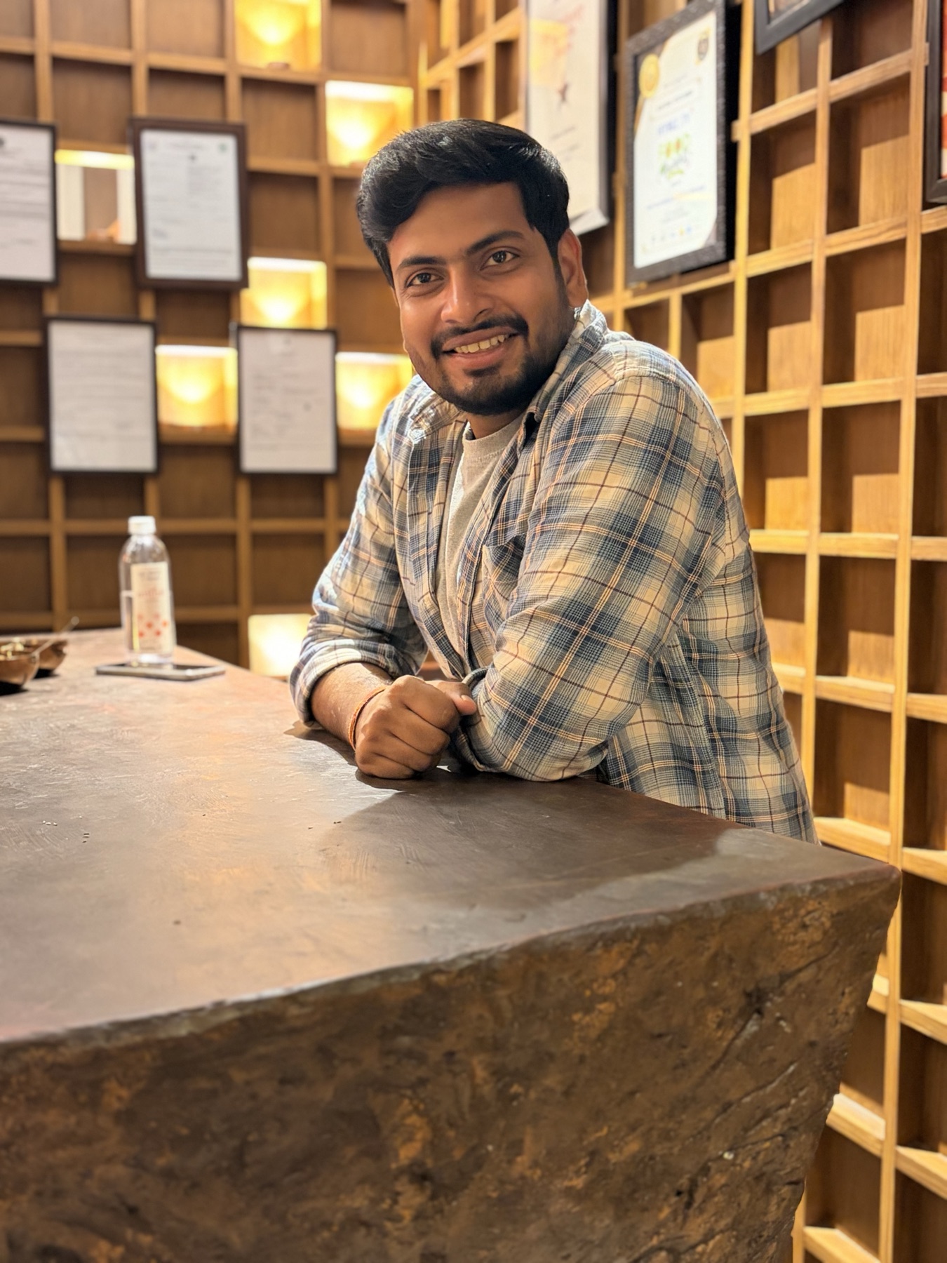 A close candid portrait of Ankit smiling